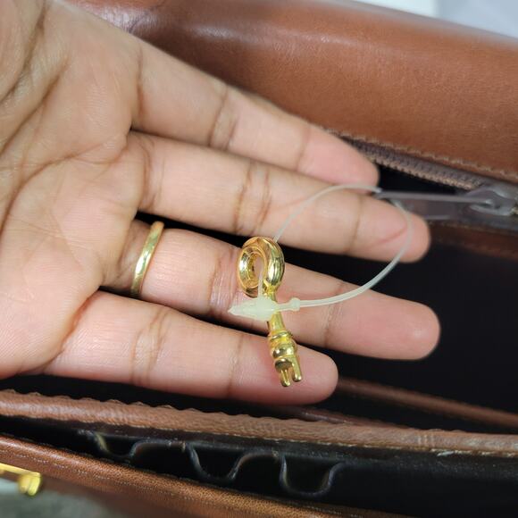 Vintage Leather Business Bag Briefcase Brown Attache Case Document Folder File - Picture 11 of 16